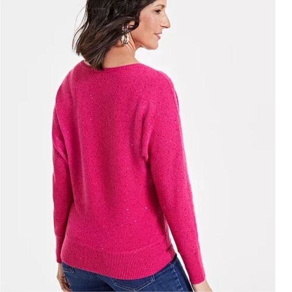 INC International Concepts Pink V-Neck Shine Sweater NEW Size XL - Picture 2 of 8